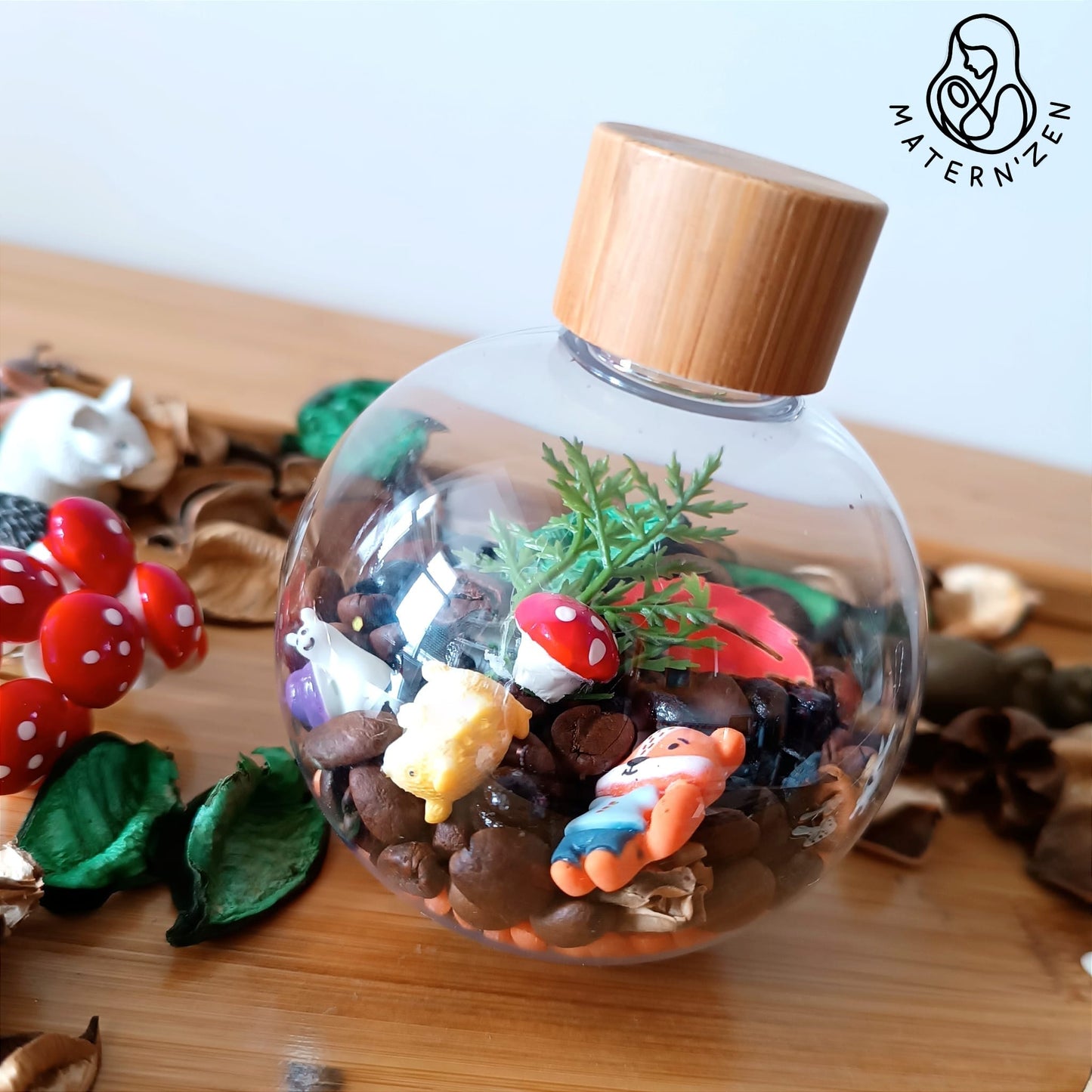 Dry and sound Sensory Bottle Spy Bottle Mini land Forest in Autumn