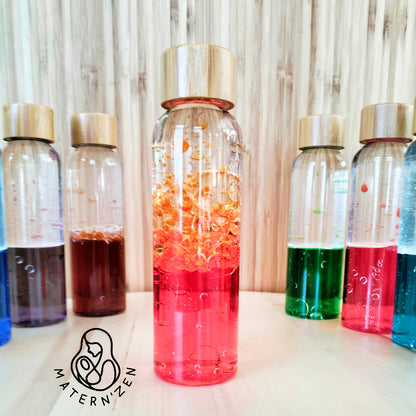 Botella sensorial liquida Burbujas de Colores