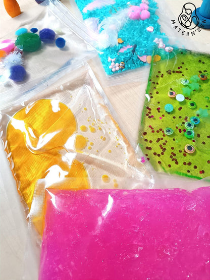 Pack of textures 5 sensory bags option pompons