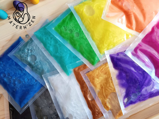 Liquid Sensory Bags Learn Colors