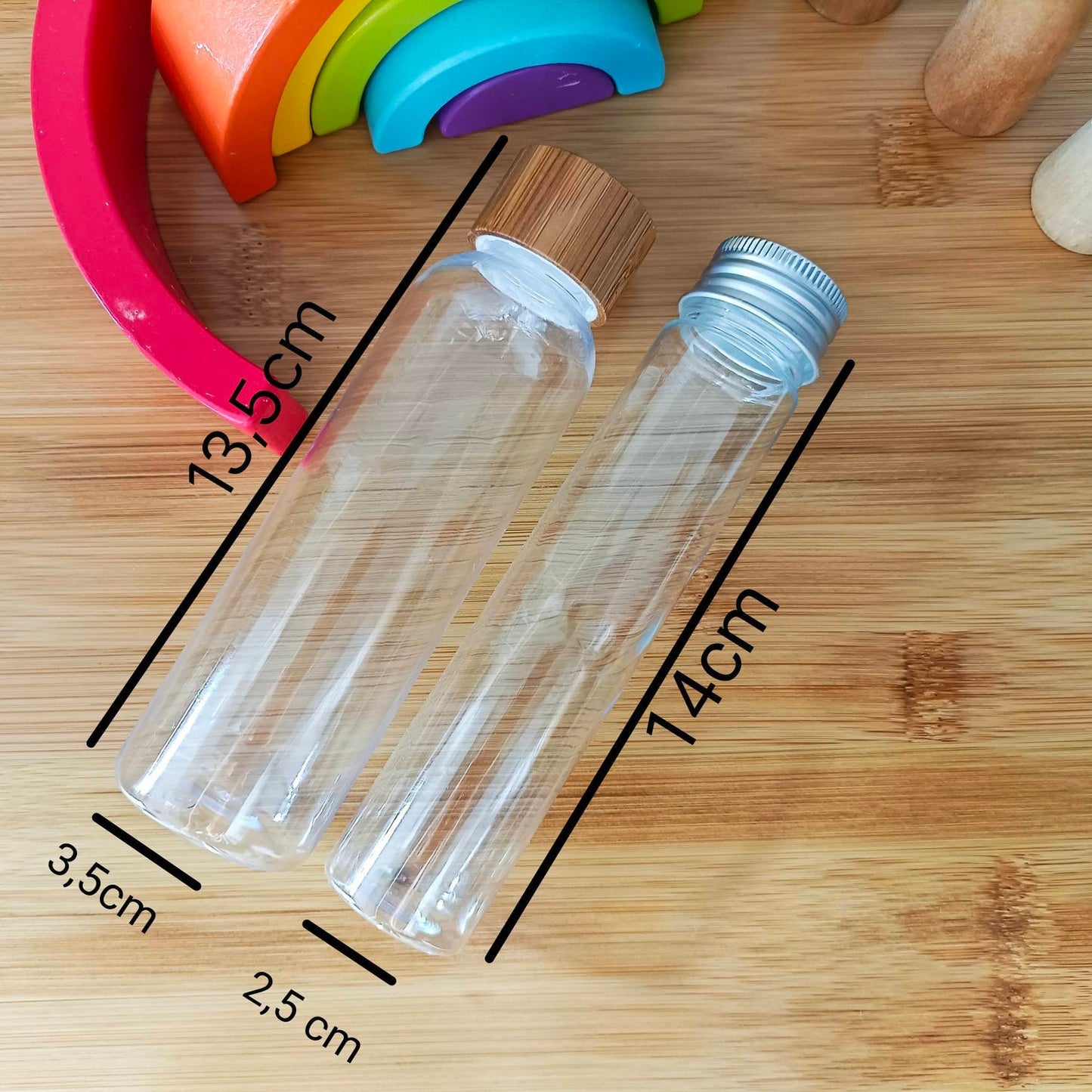 Bouteille sensorielle liquide Confettis flotteurs 