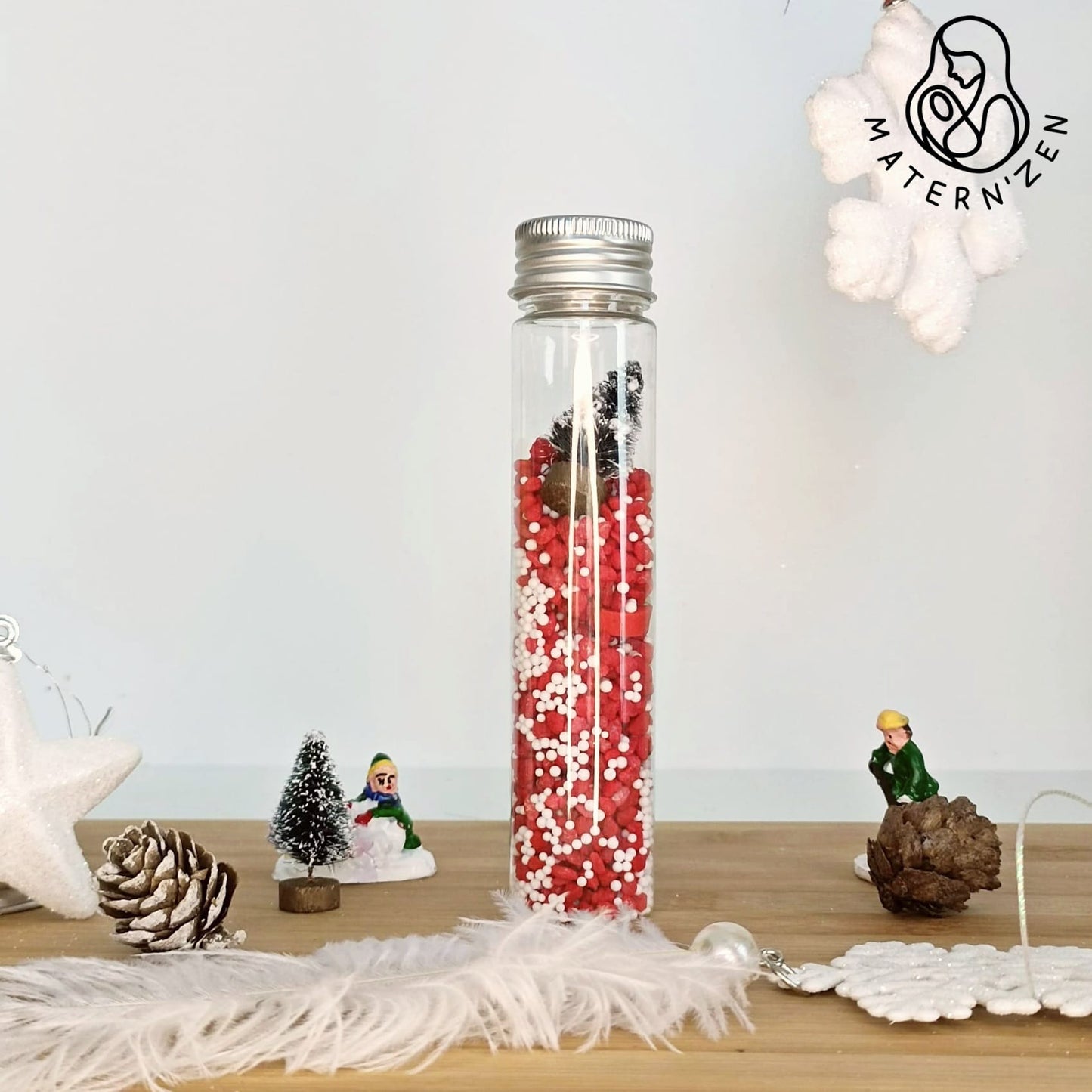 Sound and visual sensory bottle Christmas Snowy Stones